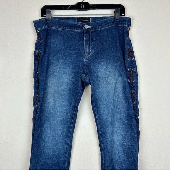 b Clothing Company Y2K Fadded Flare Leg Medium Wash Jeans - Picture 2 of 10